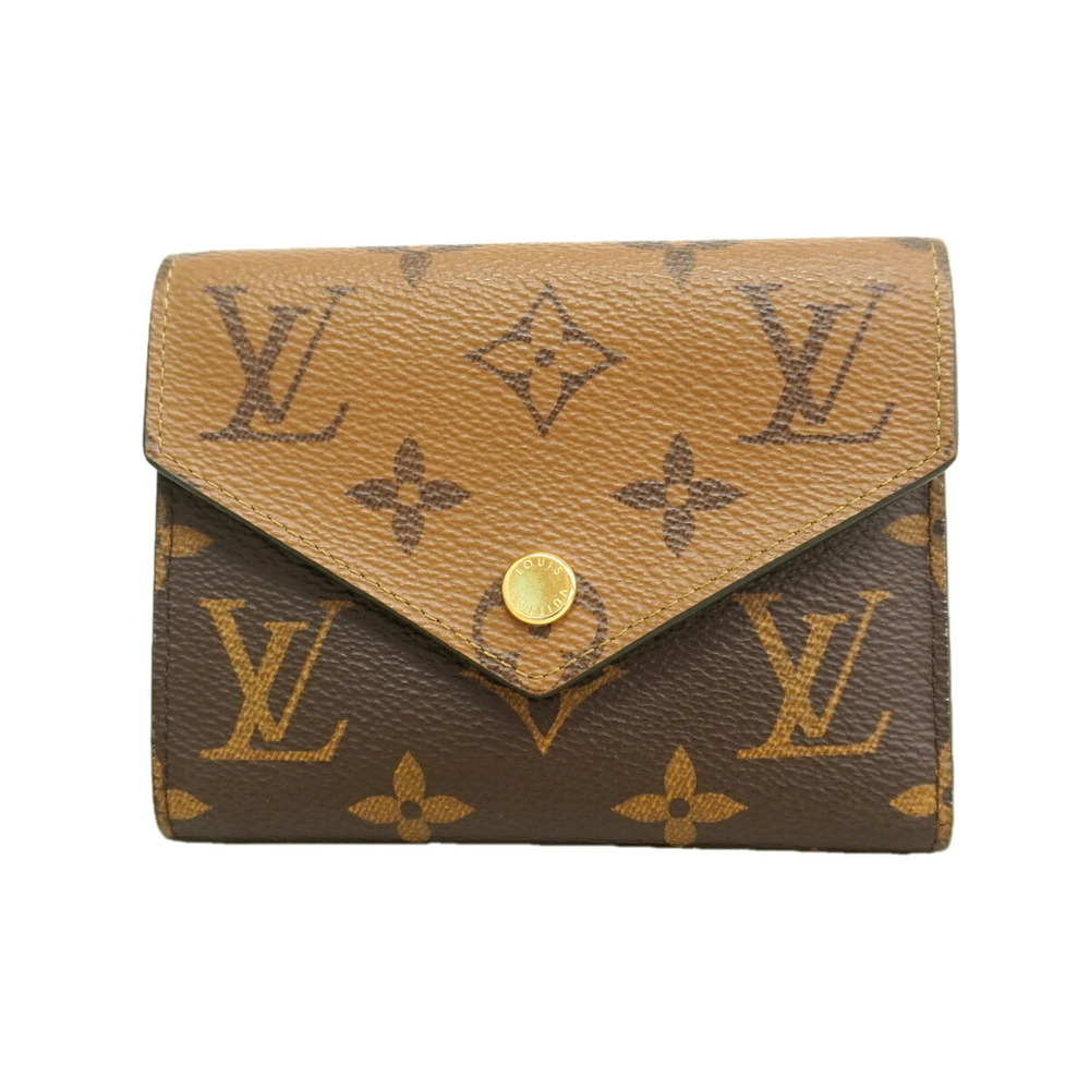 Louis Vuitton Tri-fold Wallet Monogram Reverse Portefeuille Victorine M81557 ...